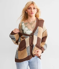Checkered Cardigan Sweater