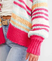 Slouchy Striped Cardigan Sweater