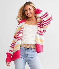 Slouchy Striped Cardigan Sweater