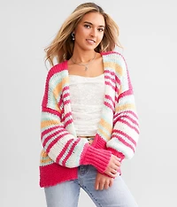 Slouchy Striped Cardigan Sweater