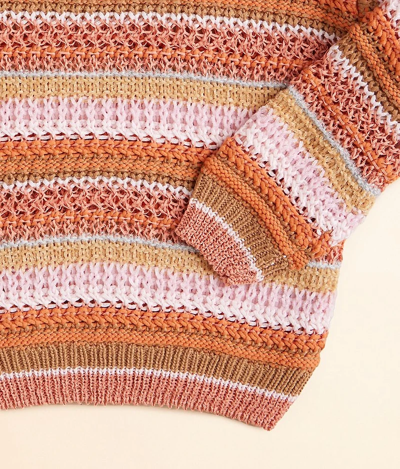 Girls - Metallic Striped Sweater