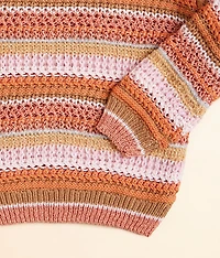 Girls - Metallic Striped Sweater