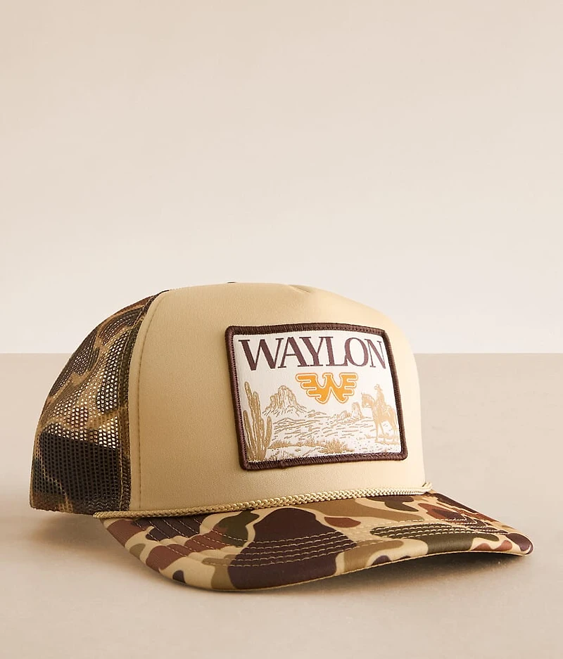 Waylon Jennings Camo Trucker Hat