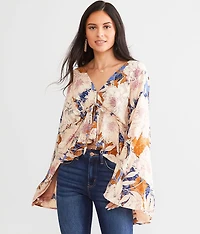 Front Tie Peplum Top