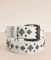 Studded Fleur Leather Belt