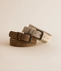 2 Pack Faux Leather Belt Set