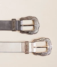2 Pack Western Metallic Belt Set