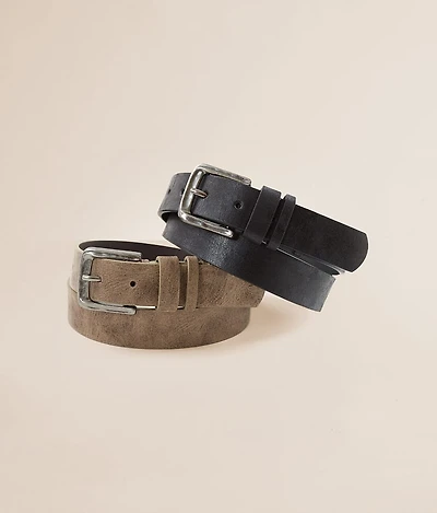 Two Pack Distressed Leather Belts