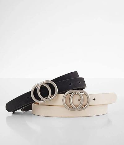Solid Skinny Belt Set