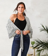 Front Tie Chiffon Kimono