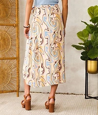 Marbled Midi Wrap Skirt