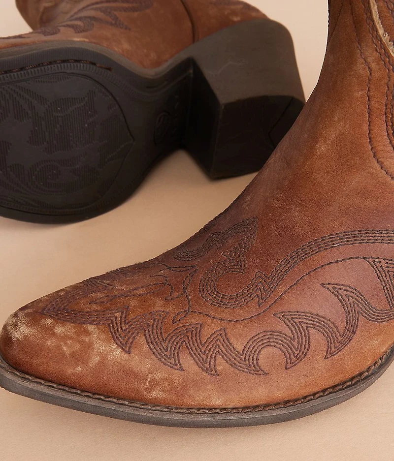 Chandler Leather Western Ankle Boot