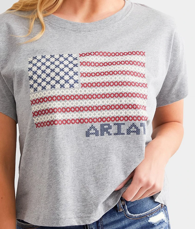 Homespun Flag Cropped T-Shirt