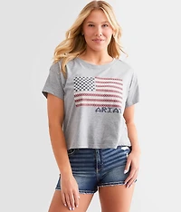 Homespun Flag Cropped T-Shirt