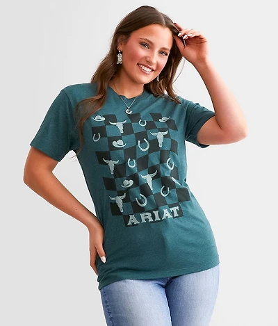 Western Checkers Boyfriend T-Shirt