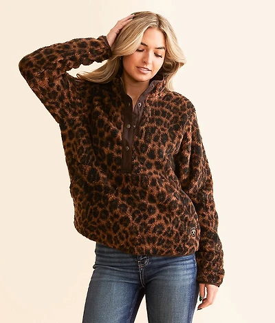Berber Fleece Leopard Pullover