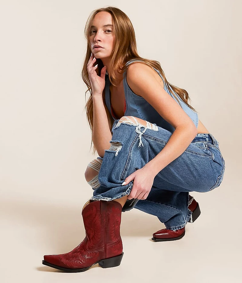Cate Short Leather Western Boot