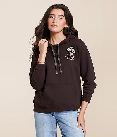 Embroidered Horse Hooded Sweatshirt