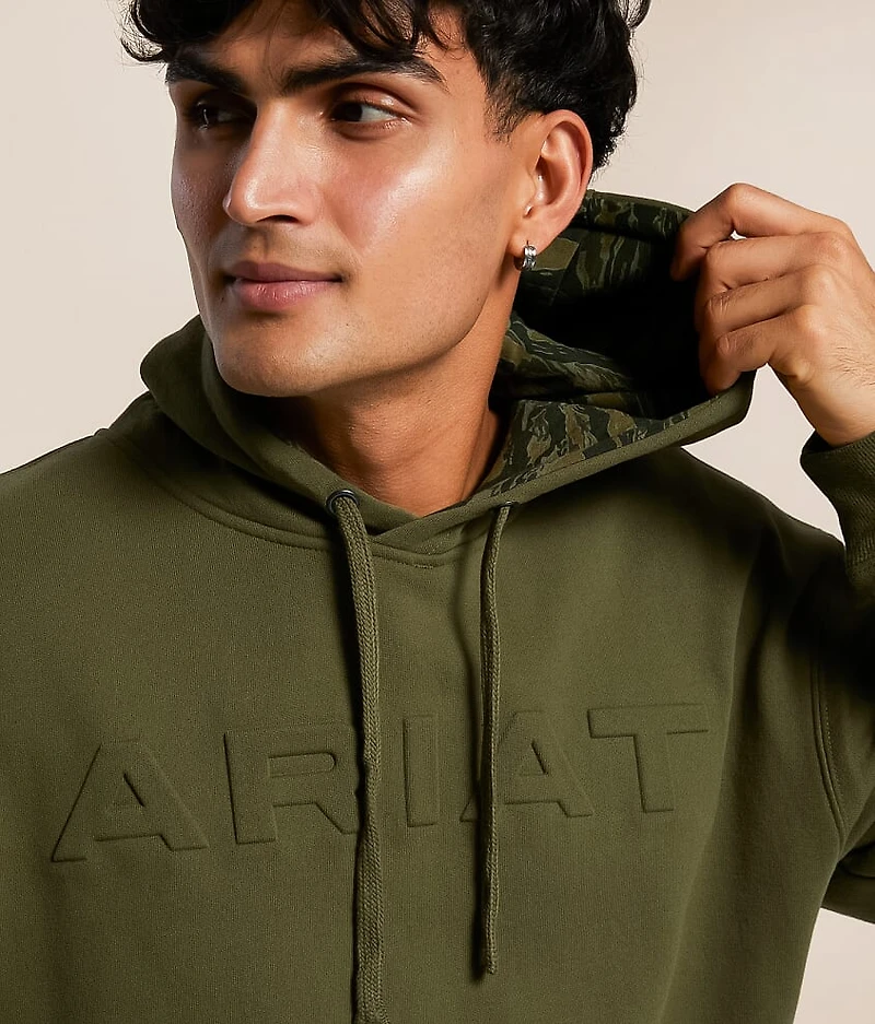 Embossed Hooded Sweatshirt