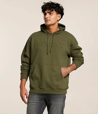 Embossed Hooded Sweatshirt