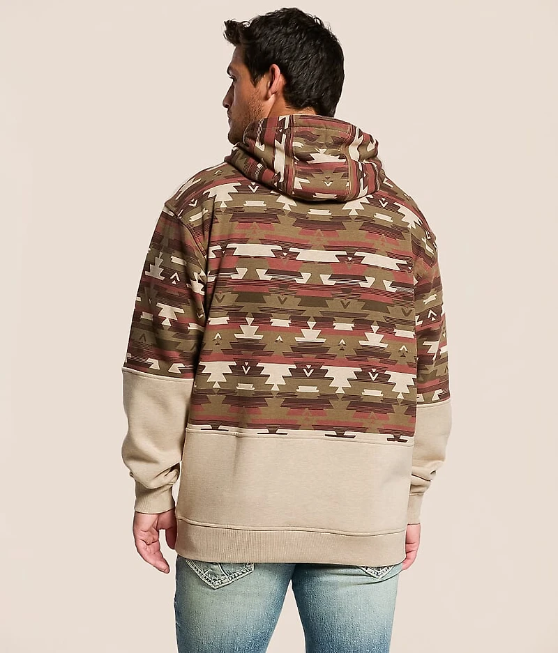 Color Block Southwestern Hooded Sweatshirt