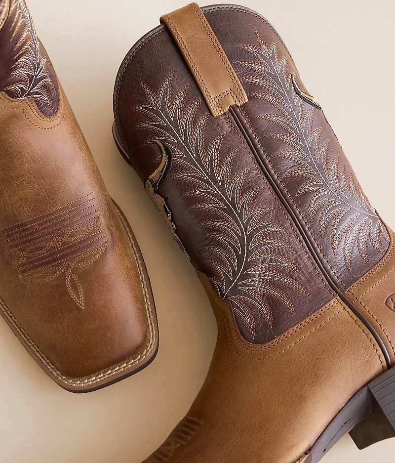 Sport Steer Skull Leather Cowboy Boot