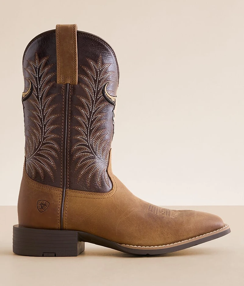 Sport Steer Skull Leather Cowboy Boot