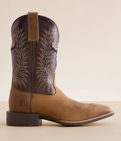 Sport Steer Skull Leather Cowboy Boot
