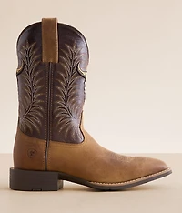 Sport Steer Skull Leather Cowboy Boot