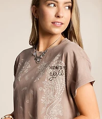 Paisley Cropped T-Shirt