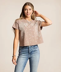 Paisley Cropped T-Shirt