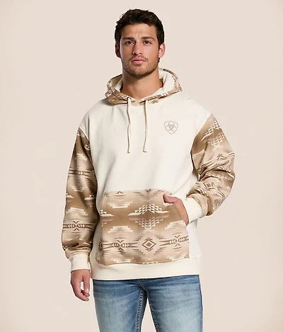 Southwestern Color Block Hooded Sweatshirt