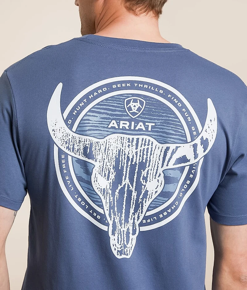 Wooden Longhorn Mountain T-Shirt