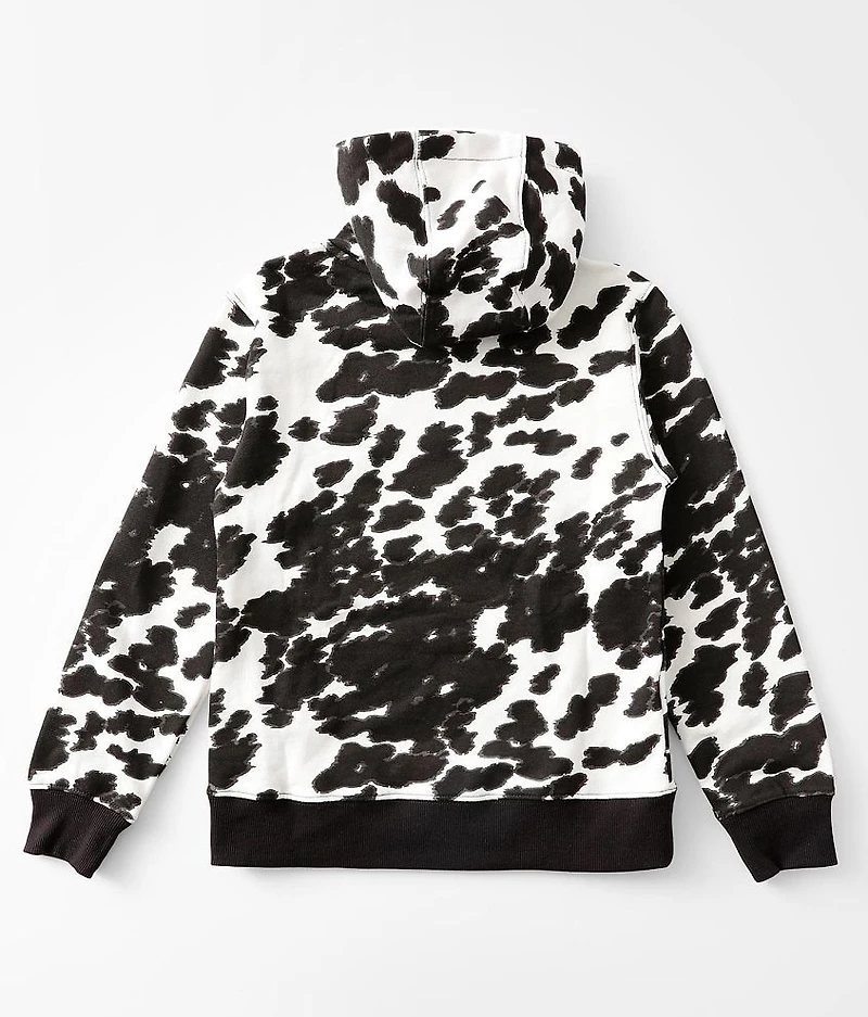 Girls - Cow Print Hooded Sweatshirt
