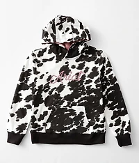 Girls - Cow Print Hooded Sweatshirt