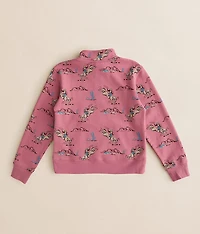 Girls - Bronc Scene Quarter Zip Pullover