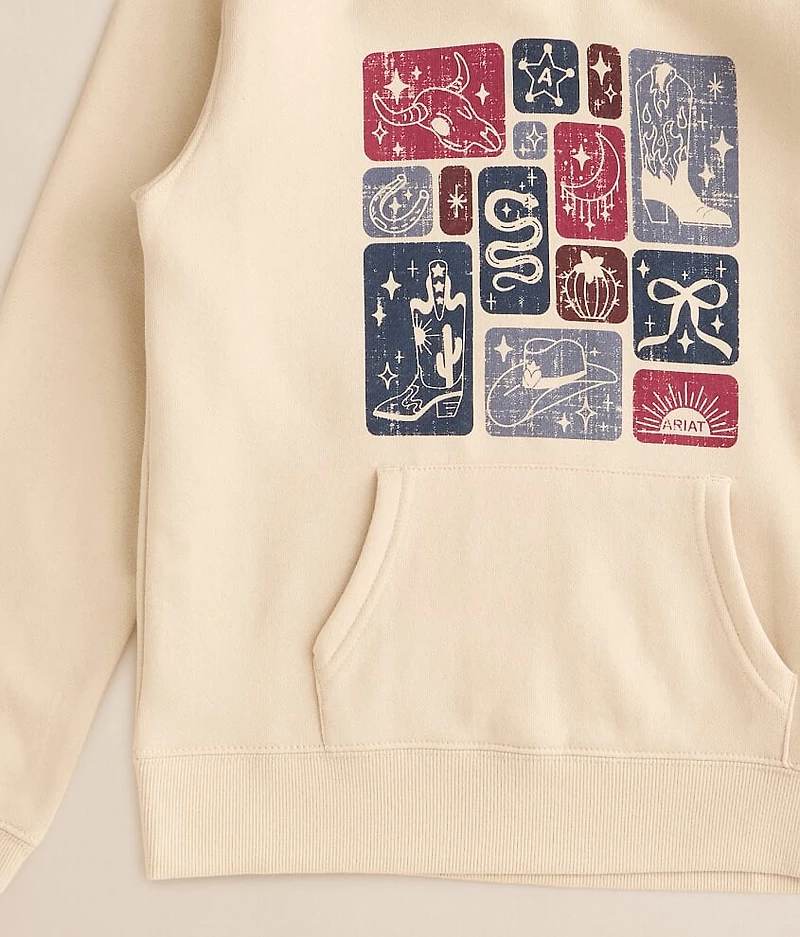 Girls - Western Blocks Hooded Sweatshirt