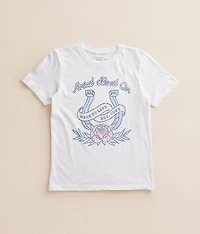 Girls - Stitched Horseshoe Rose T-Shirt