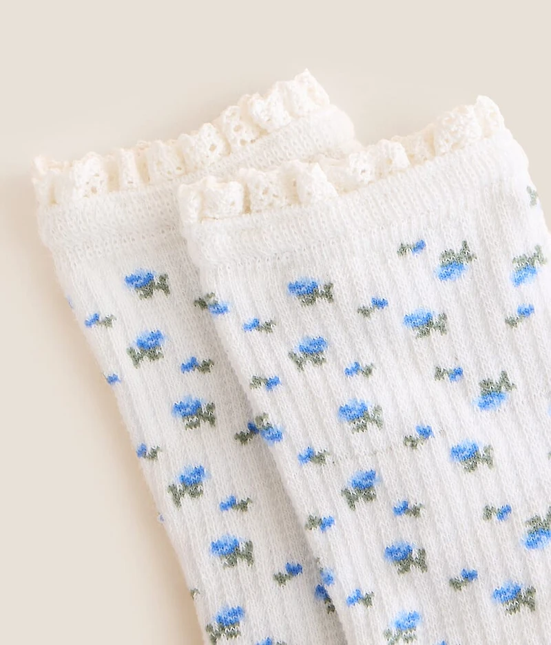 Floral Ruffle Socks