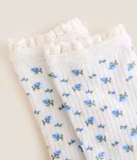 Floral Ruffle Socks