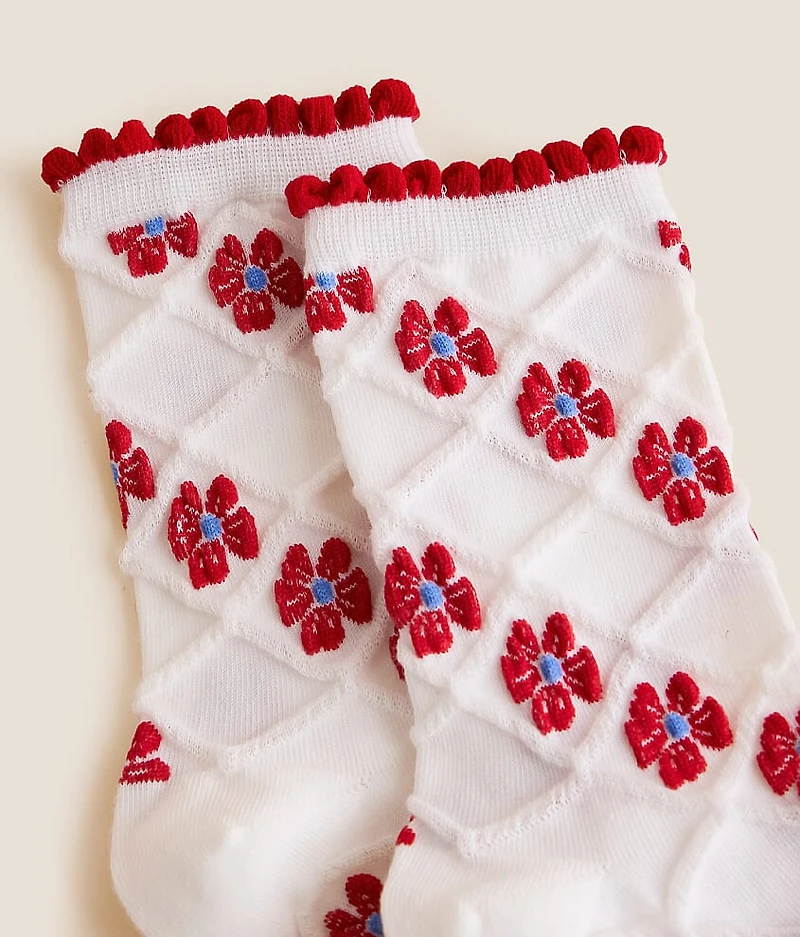 Floral Ruffle Socks