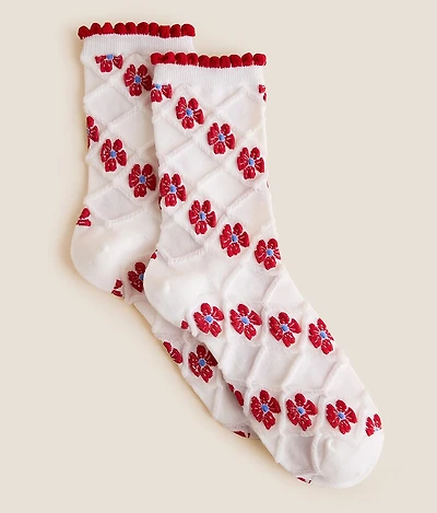 Floral Ruffle Socks