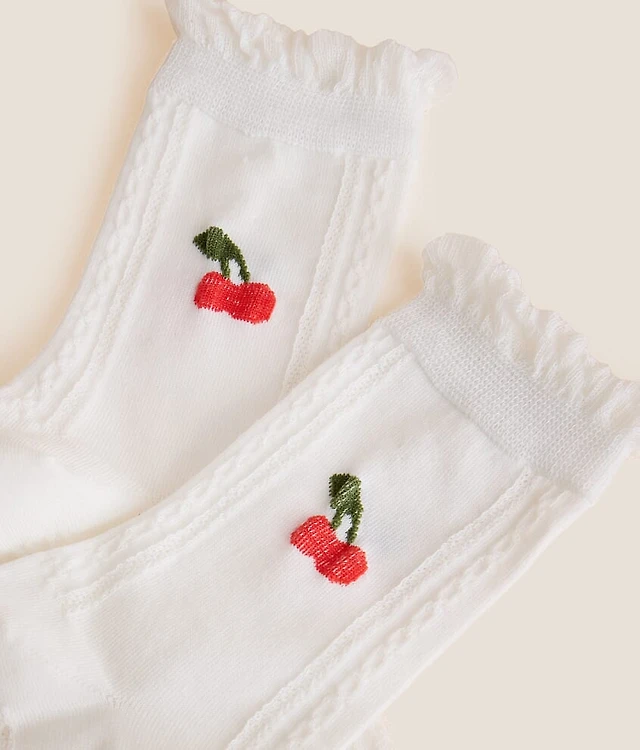 Cherry Ruffle Socks