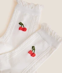 Cherry Ruffle Socks