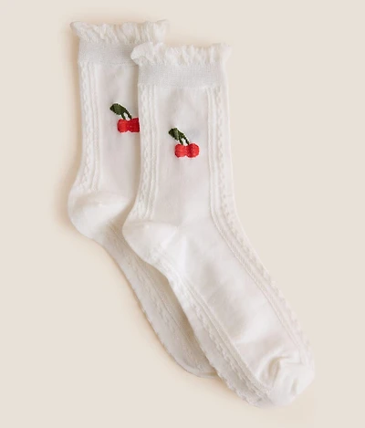 Cherry Ruffle Socks