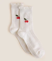 Cherry Ruffle Socks