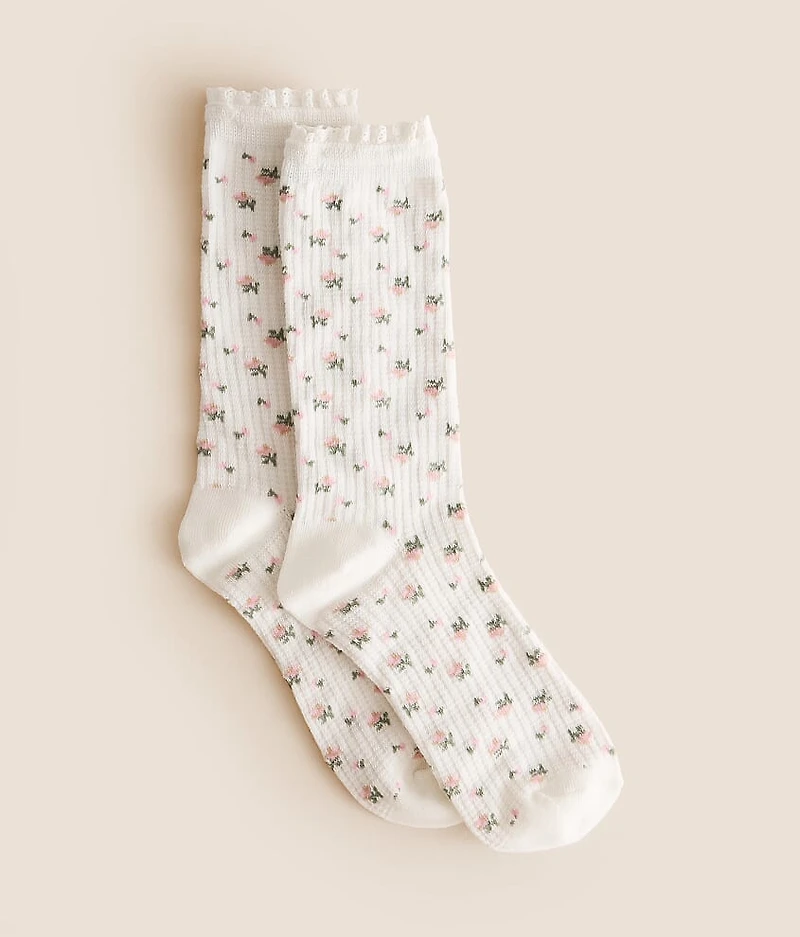 Floral Waffle Socks