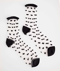 Embroidered Heart Socks