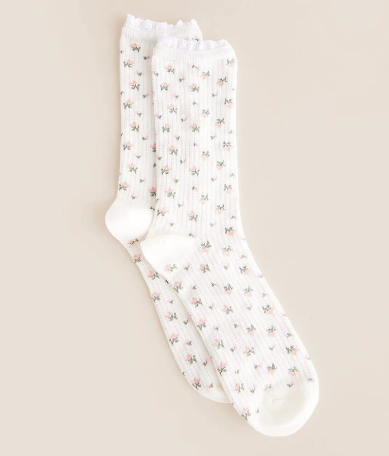 Floral Waffle Socks