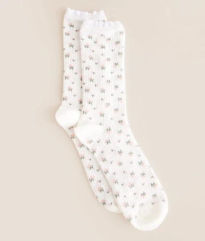 Floral Waffle Socks